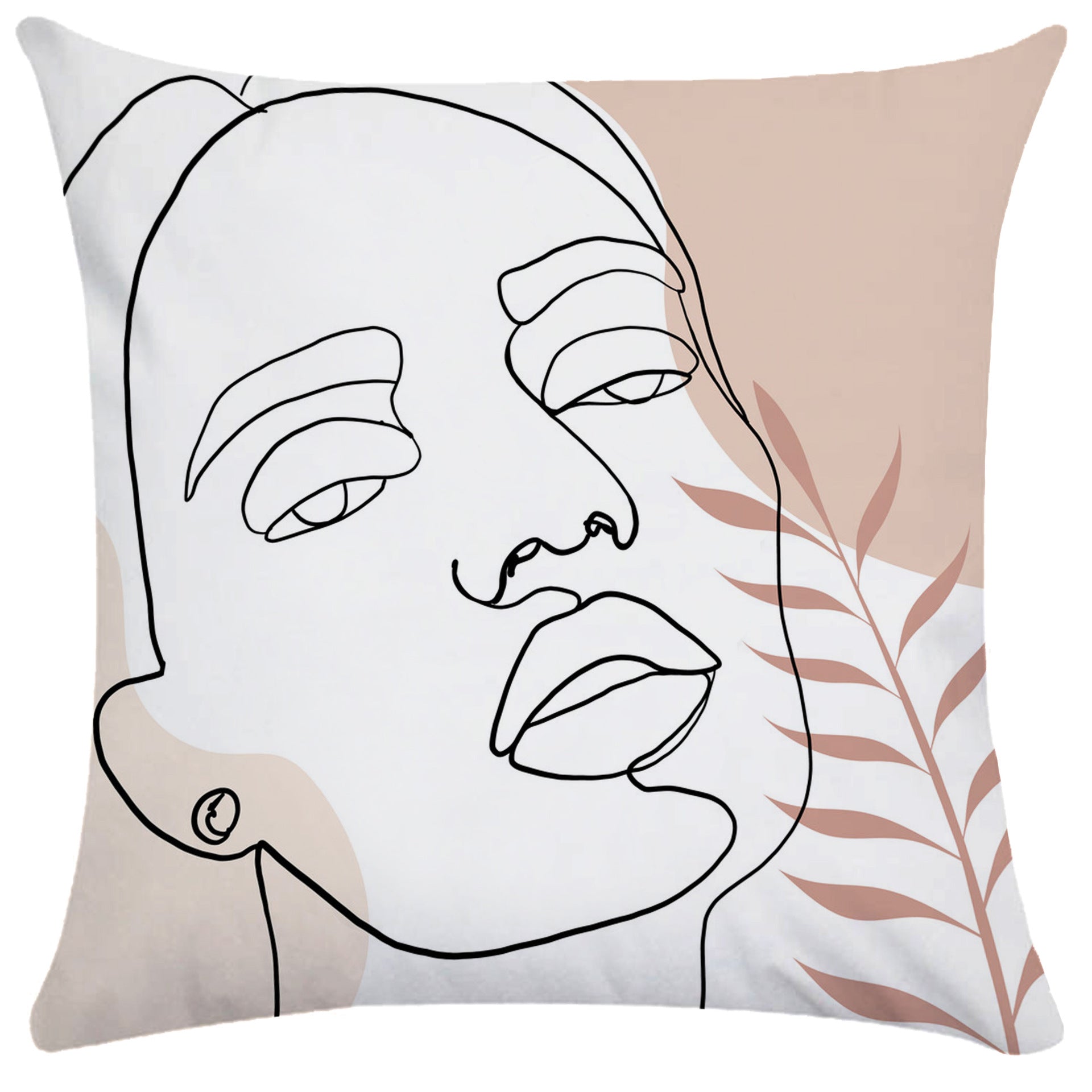 KTX-749843 Super Soft Plush Pillowcases with Abstract Plant Design in Various Sizes