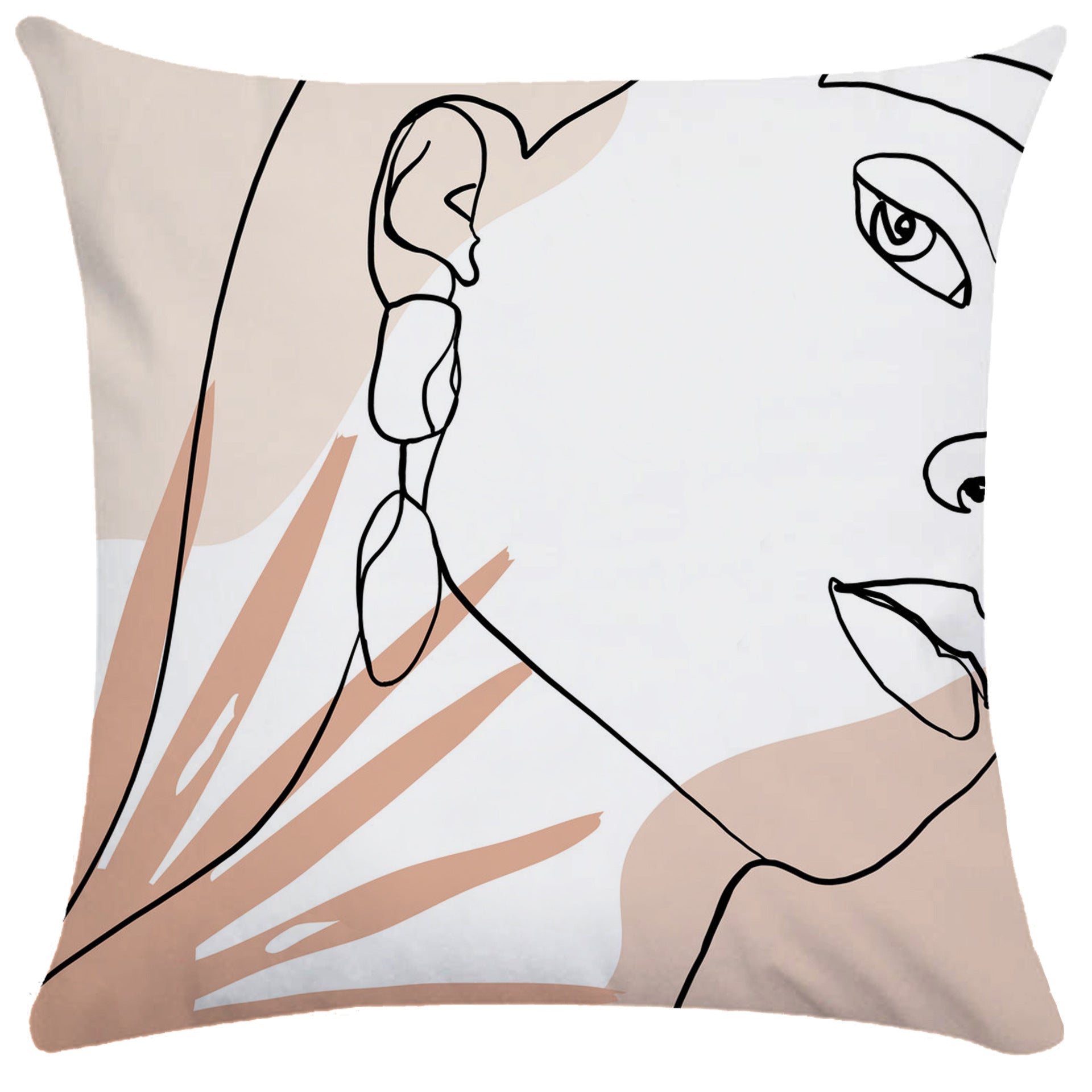 KTX-749843 Super Soft Plush Pillowcases with Abstract Plant Design in Various Sizes
