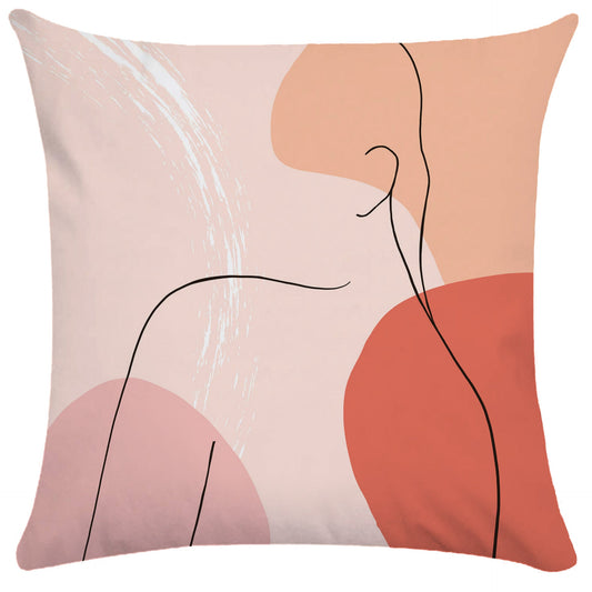 KTX-749843 Super Soft Plush Pillowcases with Abstract Plant Design in Various Sizes