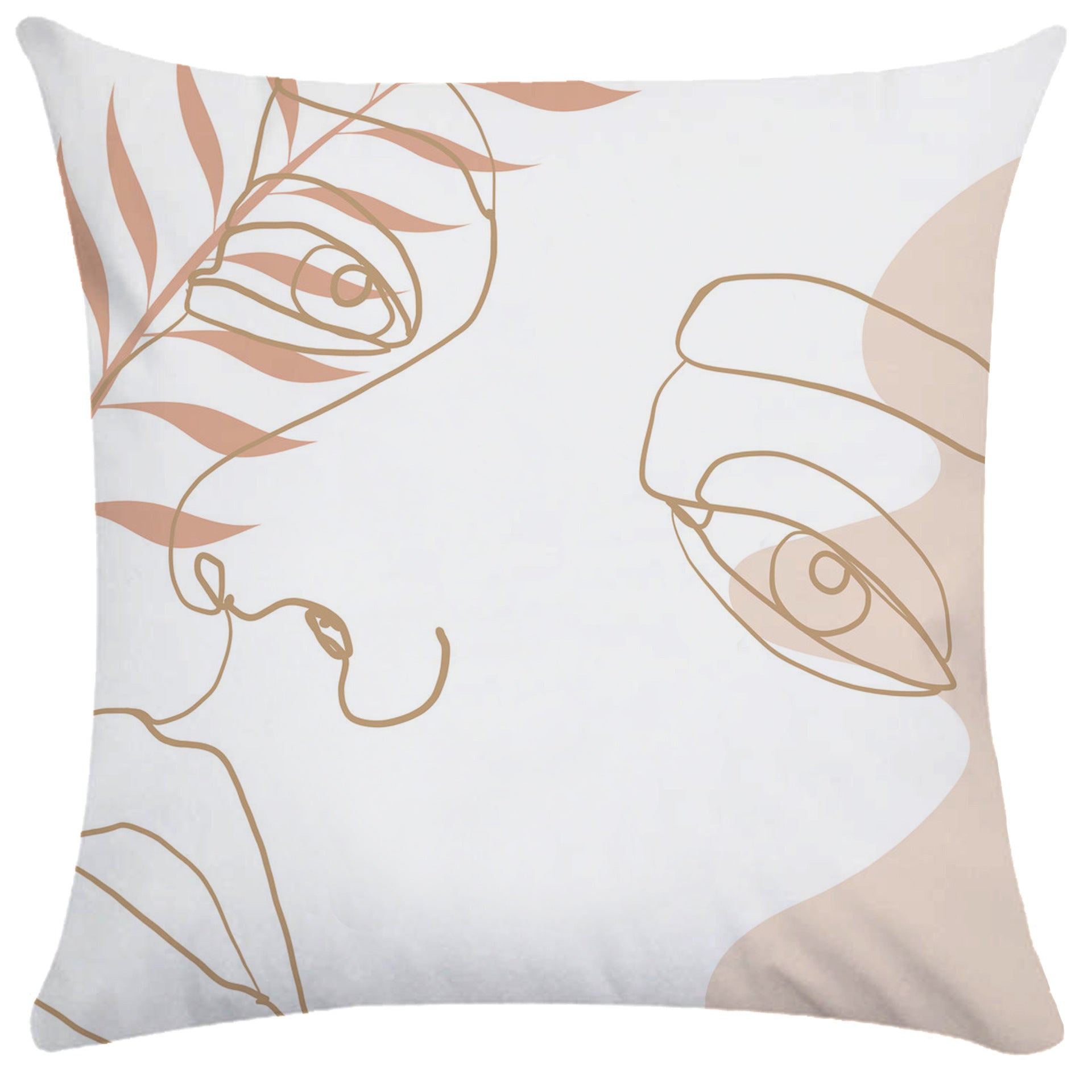 KTX-749843 Super Soft Plush Pillowcases with Abstract Plant Design in Various Sizes