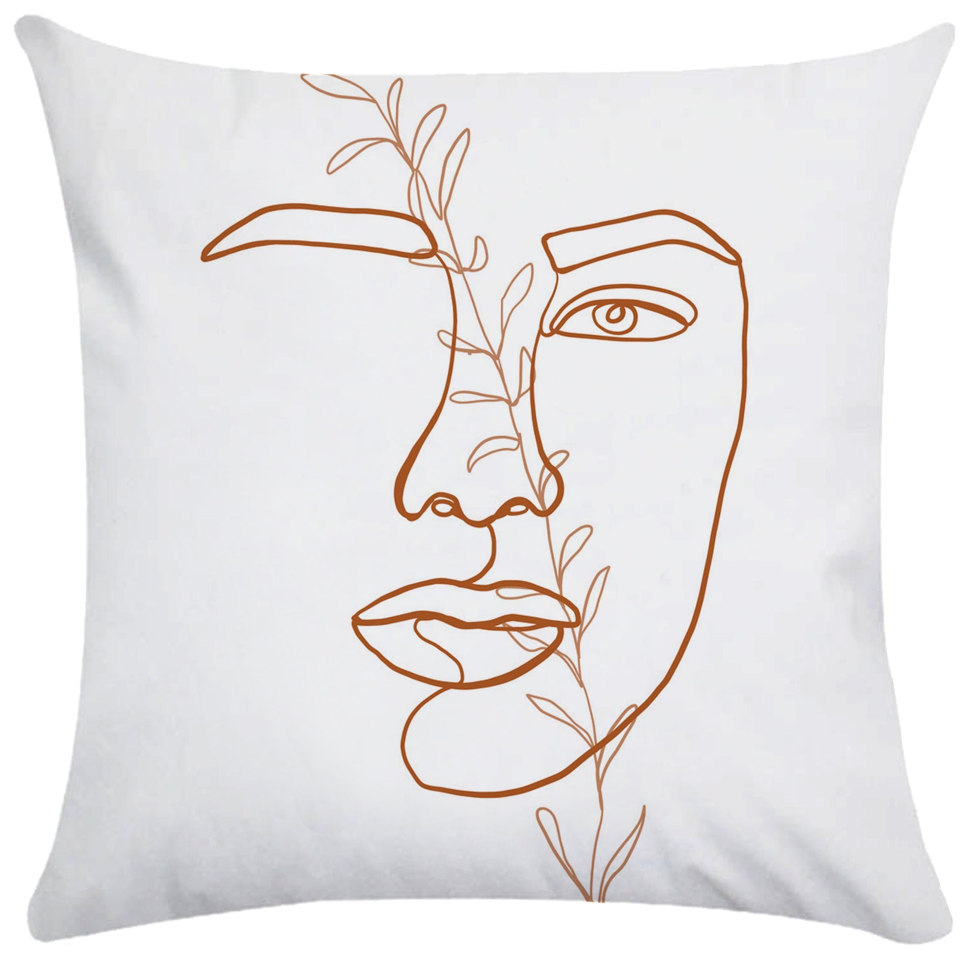 KTX-749843 Super Soft Plush Pillowcases with Abstract Plant Design in Various Sizes