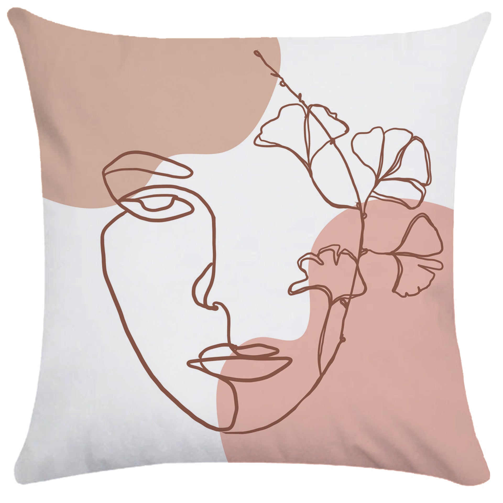 KTX-749843 Super Soft Plush Pillowcases with Abstract Plant Design in Various Sizes
