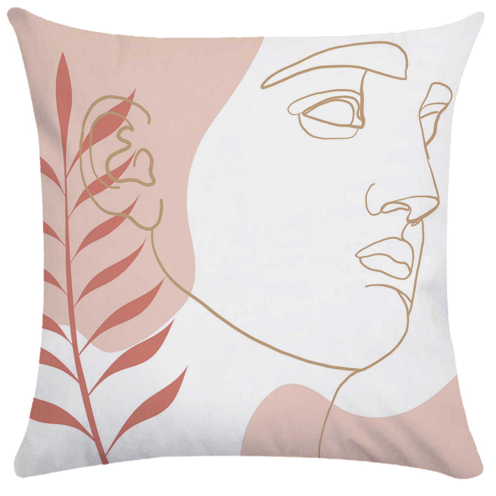 KTX-749843 Super Soft Plush Pillowcases with Abstract Plant Design in Various Sizes