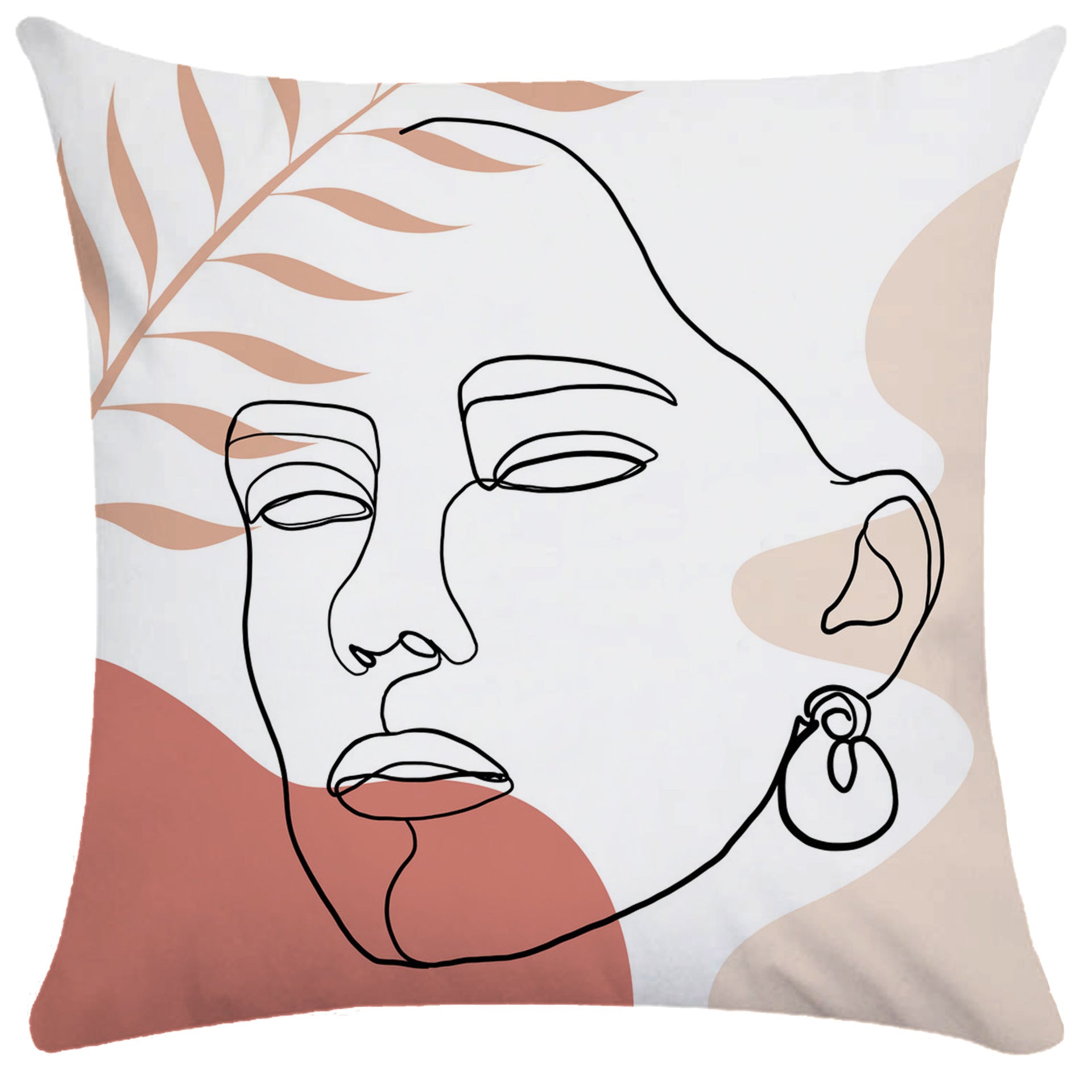 KTX-749843 Super Soft Plush Pillowcases with Abstract Plant Design in Various Sizes