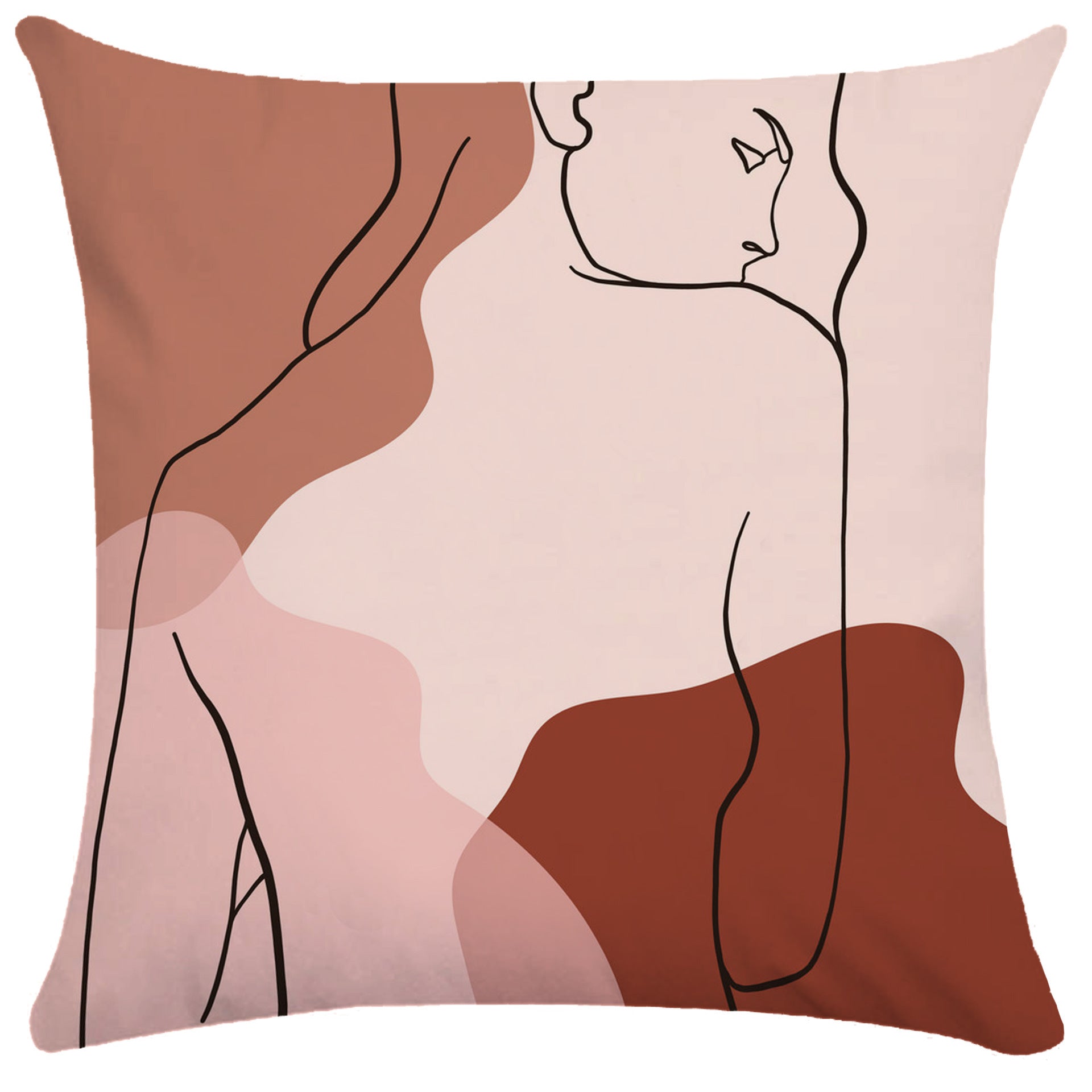 KTX-749843 Super Soft Plush Pillowcases with Abstract Plant Design in Various Sizes