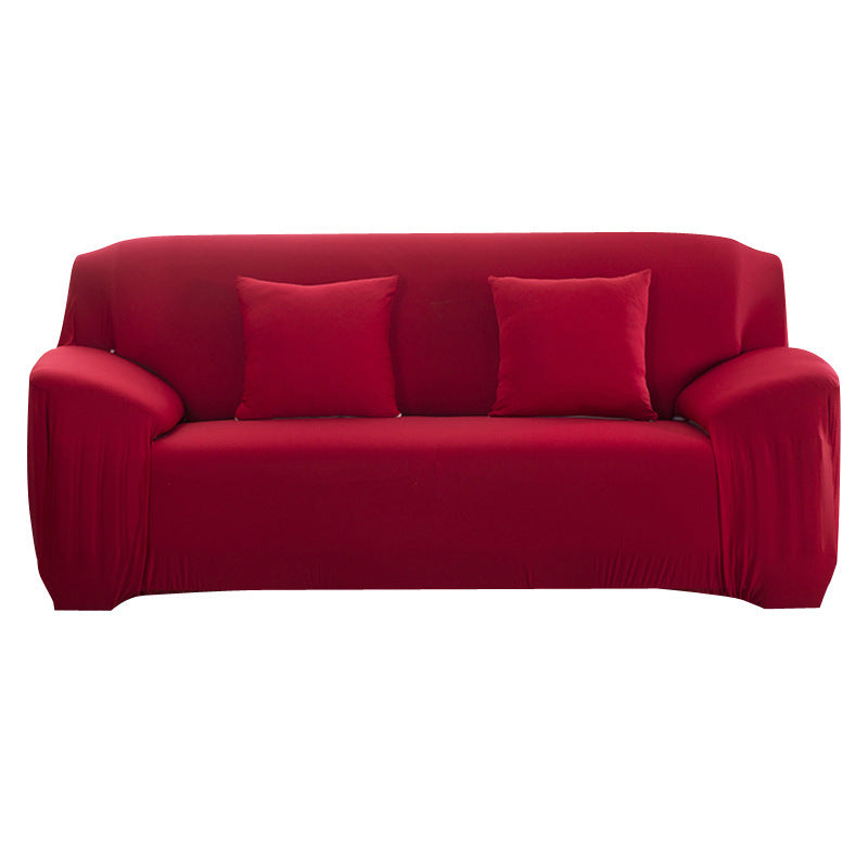 KTX-749971 Universal Solid Color Stretch Sofa Cover - Full Coverage, Polyester Fabric, Multiple Sizes Available