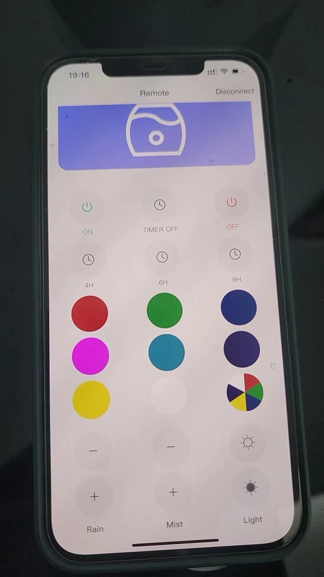 KTX-750355 Adjustable Water Flow Cloud Humidifier with 7-Color Light and Relaxing Raindrop Sound