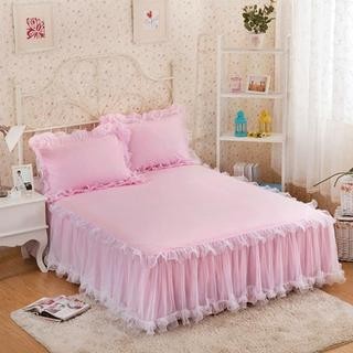 KTX-751315 Korean Style Lace One-Piece Bedspread for Thick Mattress Protection - Multiple Color Options Available
