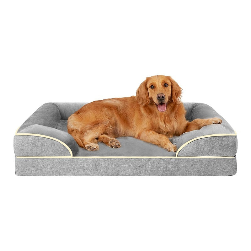 KTX-751443 Removable and Washable Medium to Large Pet Sofa Bed in Gray and Khaki