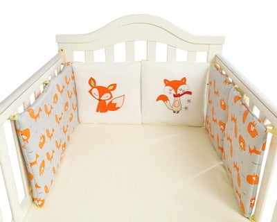 KTX-752147 Cotton Baby Bed Bumper Set - 6 Soft Filling Pieces for Crib Protection
