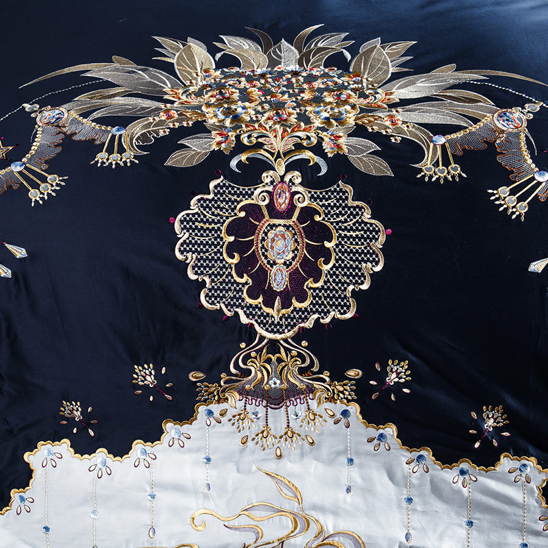 KTX-753939 Egyptian Long Staple Cotton Four-Piece Bedding Set - Includes Quilt Cover, Bed Sheet, Pillowcases