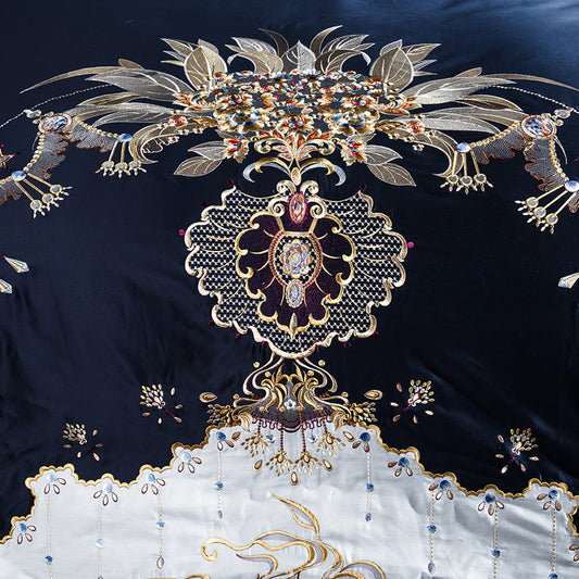 KTX-753939 Egyptian Long Staple Cotton Four-Piece Bedding Set - Includes Quilt Cover, Bed Sheet, Pillowcases