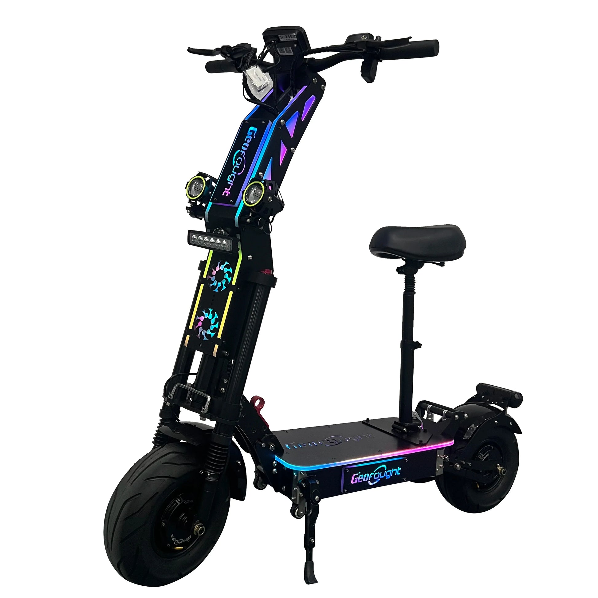 KTX-754963 Folding Electric Scooter with 10000W Dual Motor, 72V 40Ah Battery, 13-Inch Fat Tires, Bluetooth, RGB Lights