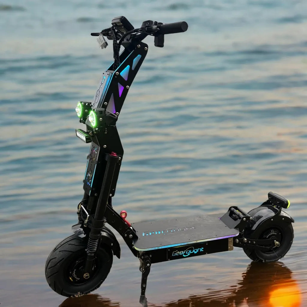 KTX-754963 Folding Electric Scooter with 10000W Dual Motor, 72V 40Ah Battery, 13-Inch Fat Tires, Bluetooth, RGB Lights