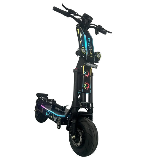 KTX-754963 Folding Electric Scooter with 10000W Dual Motor, 72V 40Ah Battery, 13-Inch Fat Tires, Bluetooth, RGB Lights