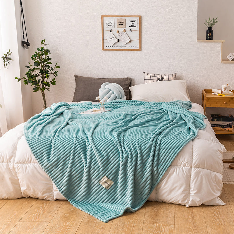 KTX-755539 Cozy Single Layer Milk Fleece Blanket - 200cm x 230cm, Soft Polyester Fiber