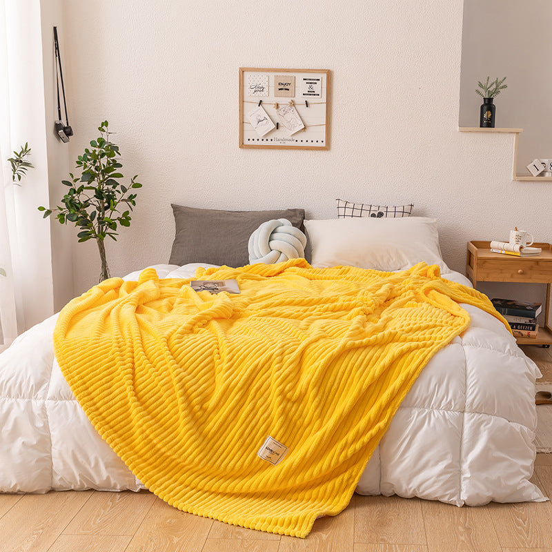 KTX-755539 Cozy Single Layer Milk Fleece Blanket - 200cm x 230cm, Soft Polyester Fiber