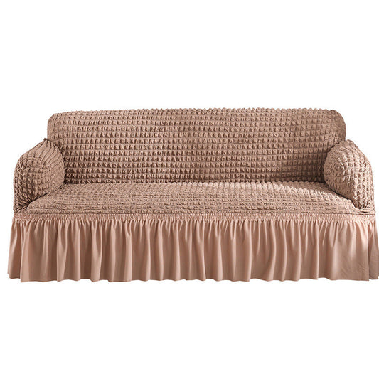 KTX-755667 Universal Seersucker Sofa Cover for Two to Four-Seater Sofas, Polyester Fabric, Plain Design