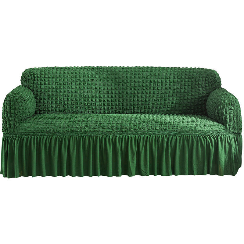 KTX-755667 Universal Seersucker Sofa Cover for Two to Four-Seater Sofas, Polyester Fabric, Plain Design