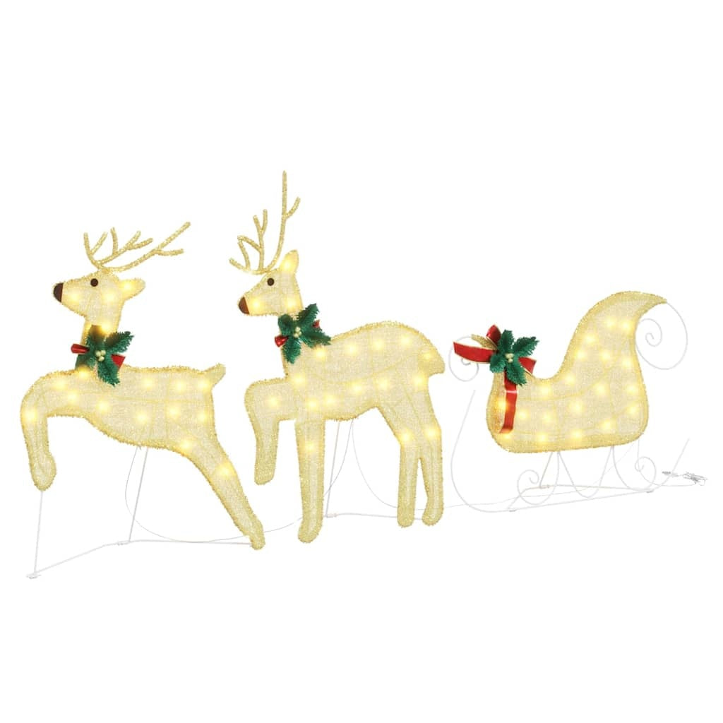 KTX-757715 Warm LED Reindeer Decoration - 3-Piece Set for Indoor and Outdoor Use