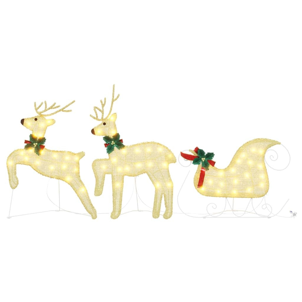 KTX-757715 Warm LED Reindeer Decoration - 3-Piece Set for Indoor and Outdoor Use