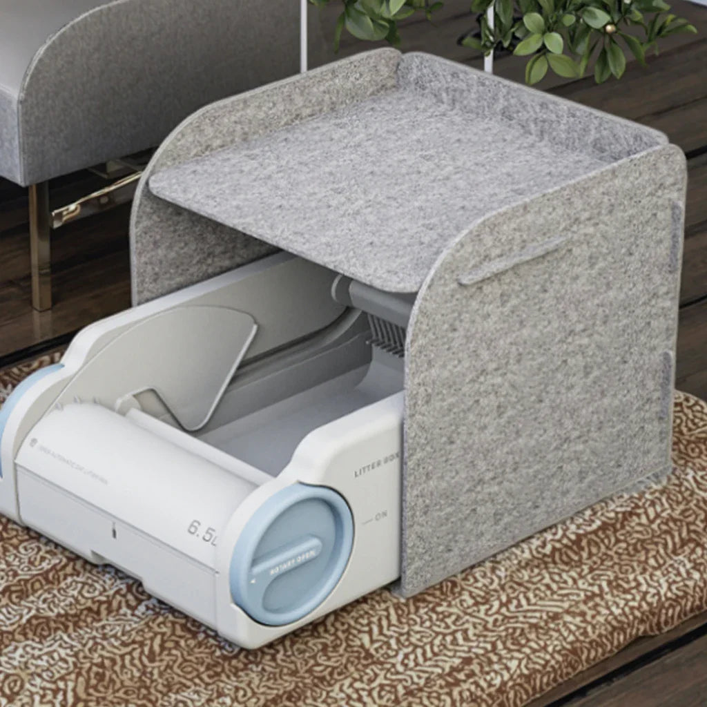 KTX-758355 Automatic Cat Litter Box with Large Capacity and Delayed Cleaning Function, Odor Control, Easy to Clean