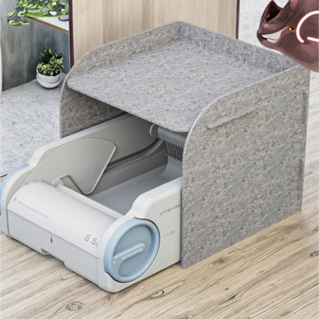 KTX-758355 Automatic Cat Litter Box with Large Capacity and Delayed Cleaning Function, Odor Control, Easy to Clean