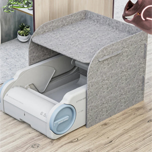 KTX-758355 Automatic Cat Litter Box with Large Capacity and Delayed Cleaning Function, Odor Control, Easy to Clean