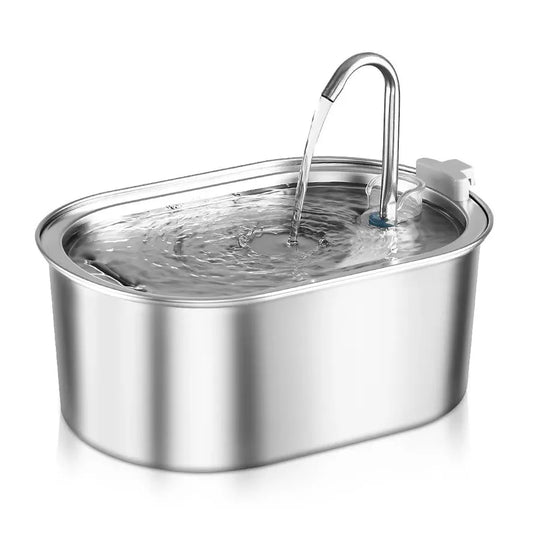 KTX-758675 Stainless Steel Pet Water Fountain with Quiet Pump for Cats and Puppies