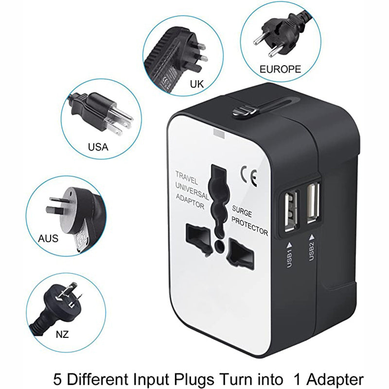 KTX-759123 Universal Travel Adapter for Worldwide Use - All-in-One Wall Charger Plug
