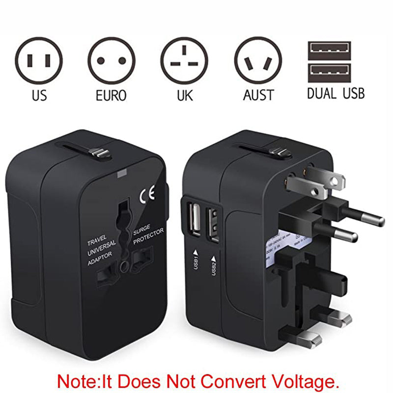 KTX-759123 Universal Travel Adapter for Worldwide Use - All-in-One Wall Charger Plug