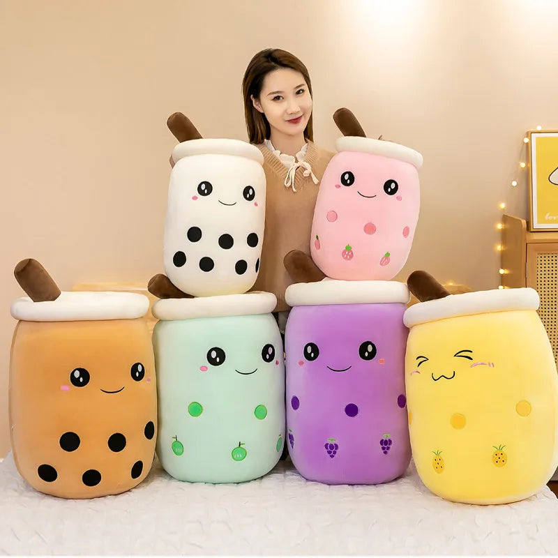 KTX-759315 Boba Milk Tea Plush Doll – Soft Stuffed Toy for Sofa Decoration, Stress Relief, Available in Various Sizes