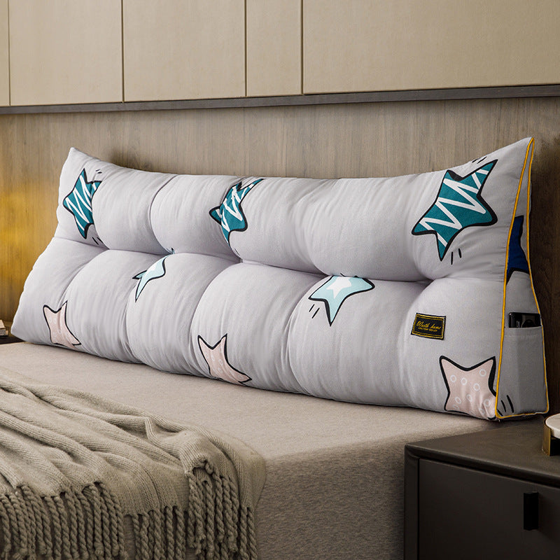 KTX-760019 Triangle Backrest Pillow with Floral and Leaf Patterns, Soft Sanding Material, Various Sizes Available