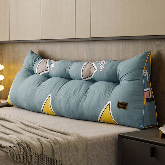 KTX-760019 Triangle Backrest Pillow with Floral and Leaf Patterns, Soft Sanding Material, Various Sizes Available