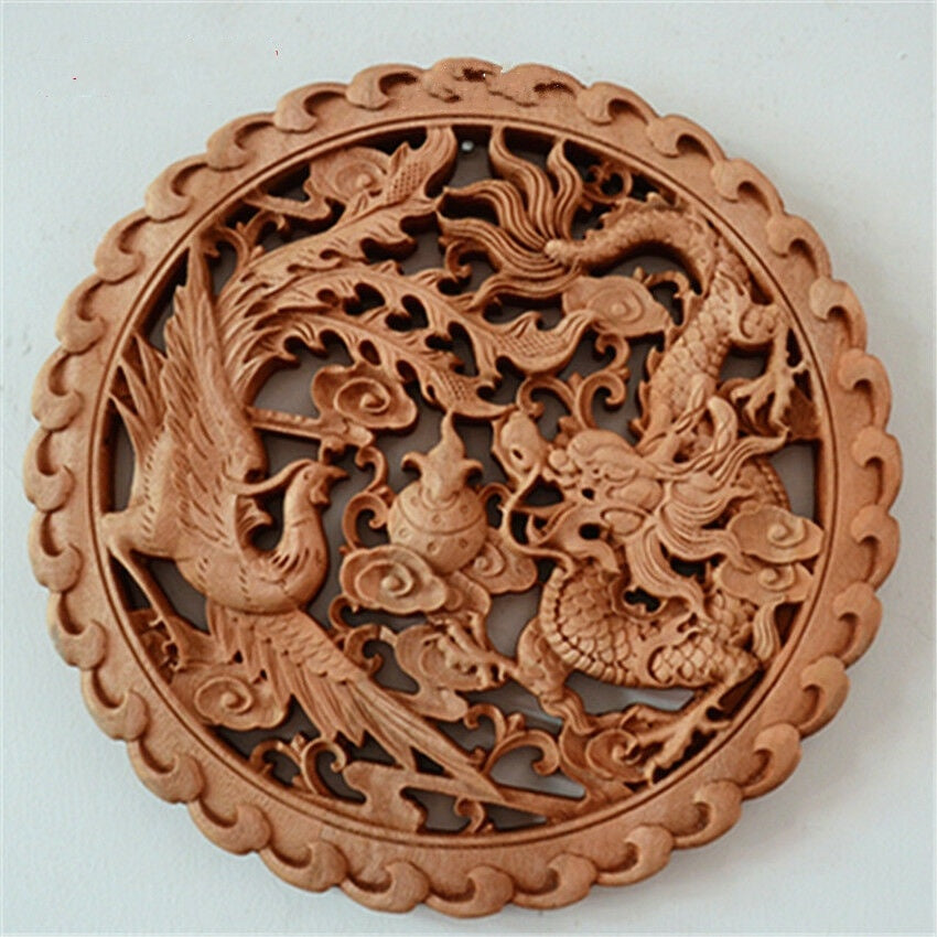 KTX-760147 Solid Camphor Wood Ruyi Pendant - Handcrafted Hollow Carving Decorative Craft