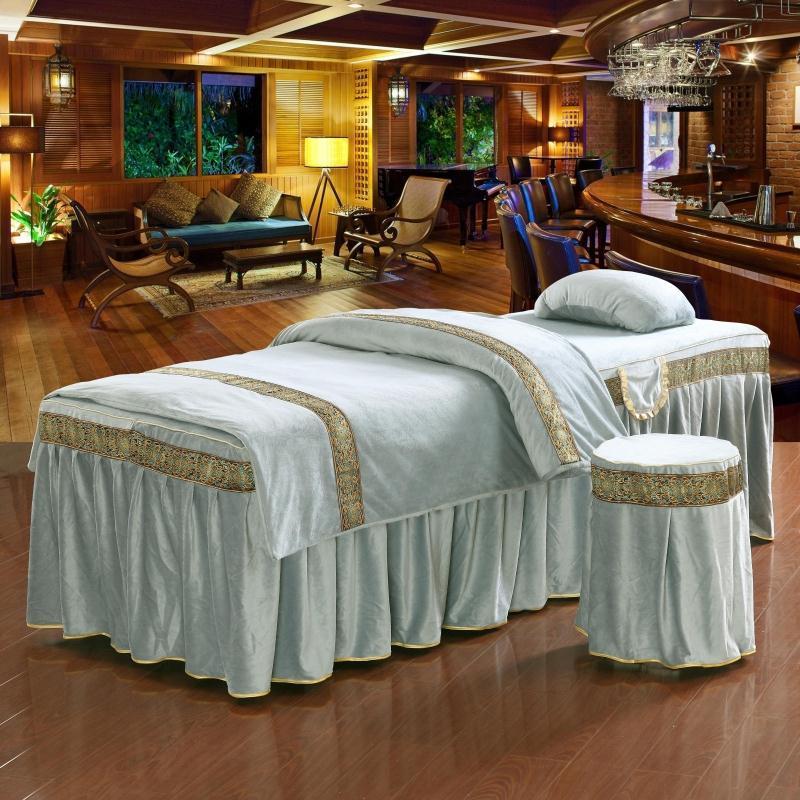 KTX-760211 Four-Piece Soft Polyester Cotton Beauty Bedspread Set for Salons