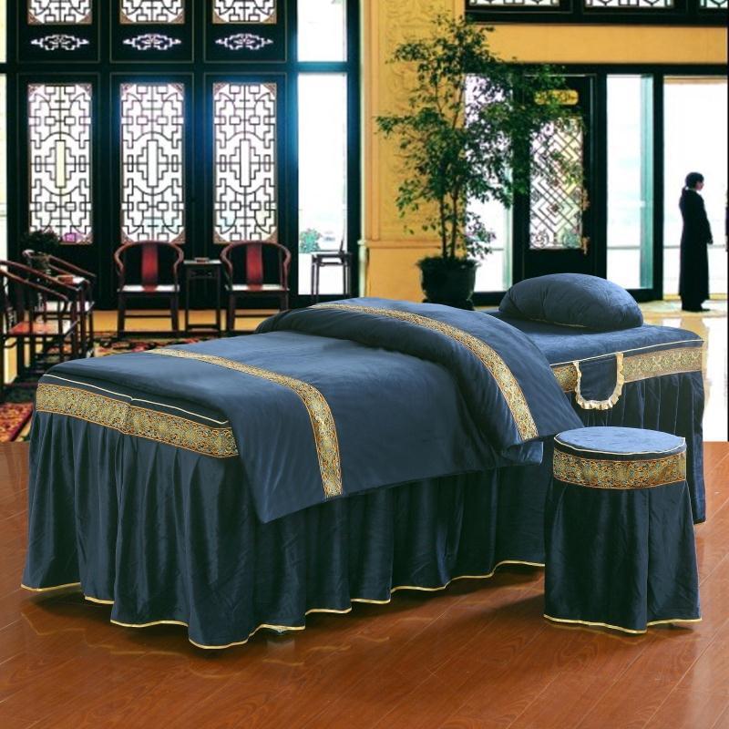 KTX-760211 Four-Piece Soft Polyester Cotton Beauty Bedspread Set for Salons