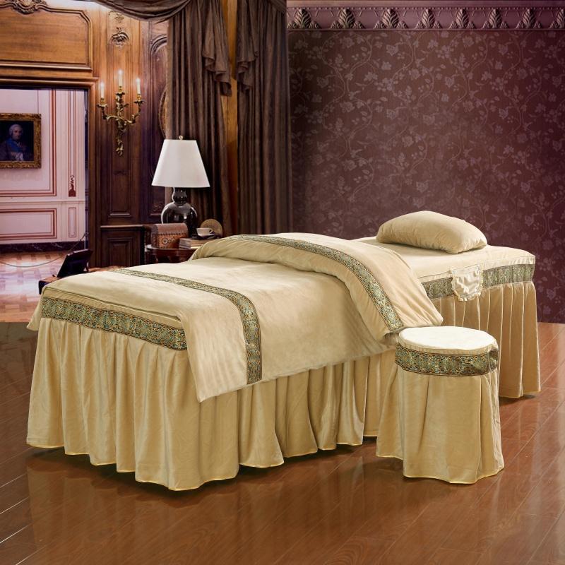 KTX-760211 Four-Piece Soft Polyester Cotton Beauty Bedspread Set for Salons