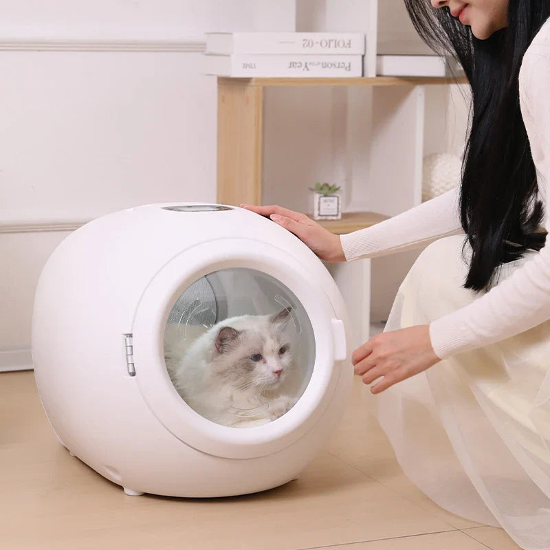 KTX-760467 Eco-Friendly 45L Portable Pet Grooming Dryer for Cats and Small Dogs - 1200W, 4 Speed with Timer