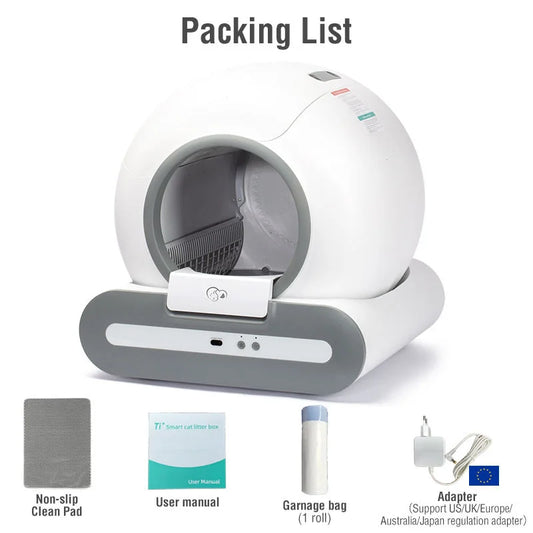 KTX-760659 Intelligent Automatic Smart Cat Litter Box with Eco-friendly Design and 65L Capacity