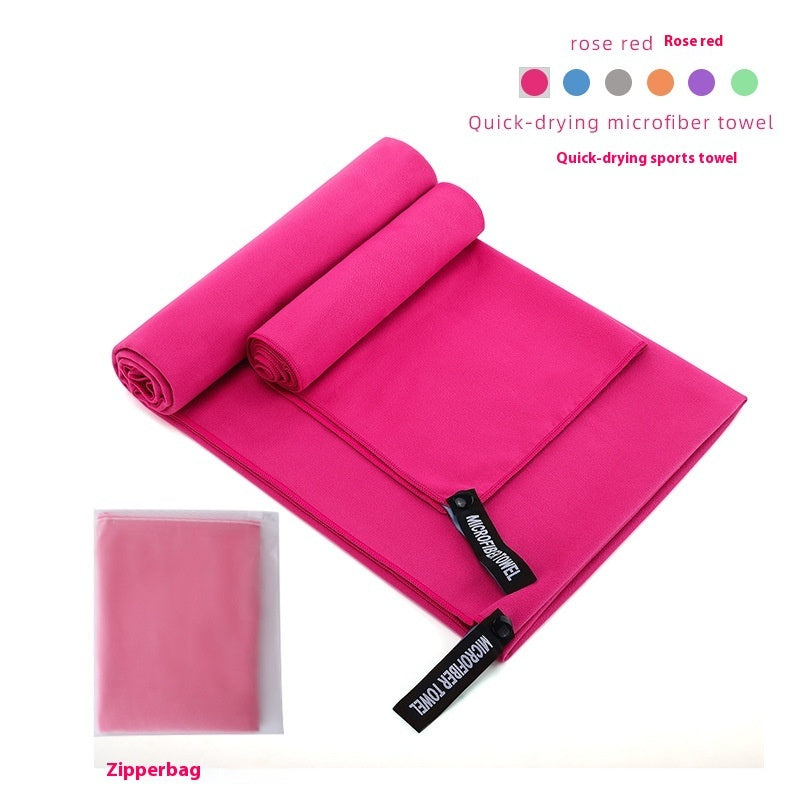 KTX-760787 Ultra-Absorbent Double-Sided Velvet Quick-Drying Sports Towel with Multiple Pocket Options