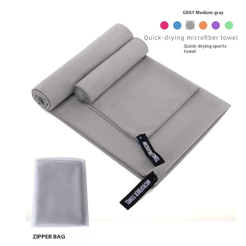 KTX-760787 Ultra-Absorbent Double-Sided Velvet Quick-Drying Sports Towel with Multiple Pocket Options