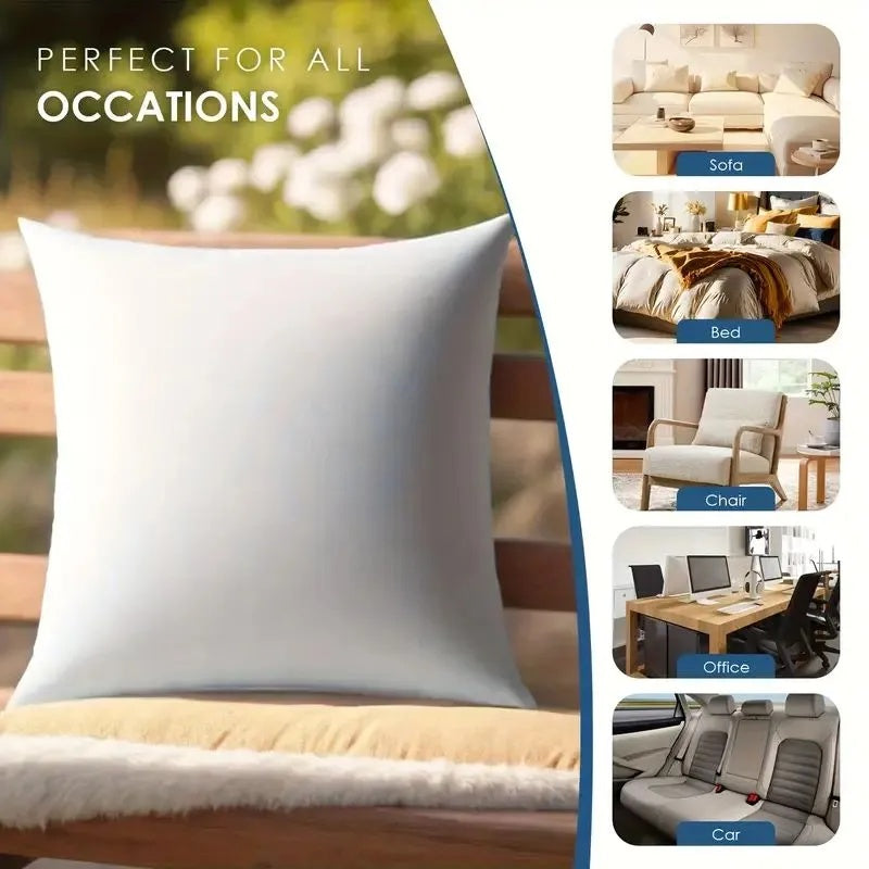 KTX-761171 Natural Cotton Adjustable Throw Pillows, 2-Pack with Medium-Firm Support and Breathable Cover