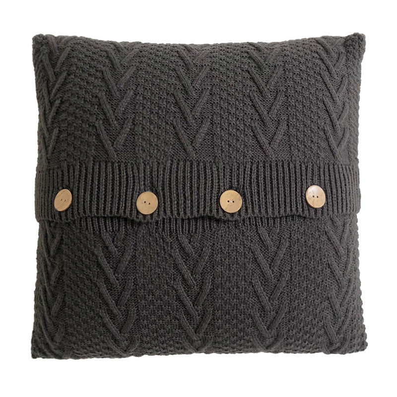 KTX-761363 Nordic Wool Knitted Pillow Cushion in Solid Colors