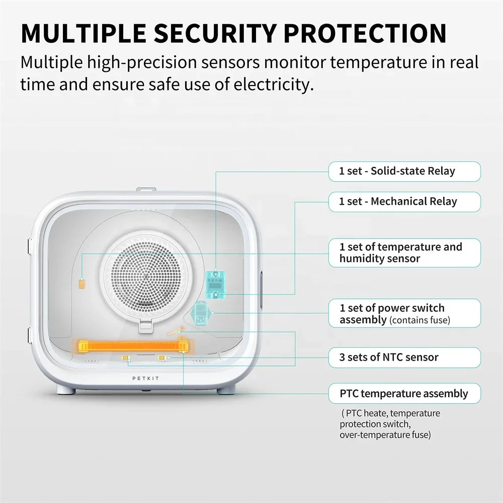 KTX-761619 Smart Pet Hair Dryer for Cats and Small Dogs with Temperature Control and Ultra Quiet Operation