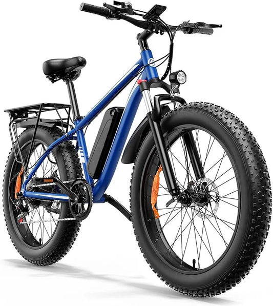 KTX-762067 1000W Electric Mountain Bike with 26 Inch Fat Tires, Front Suspension, 7-Speed Gears, and 48V Battery