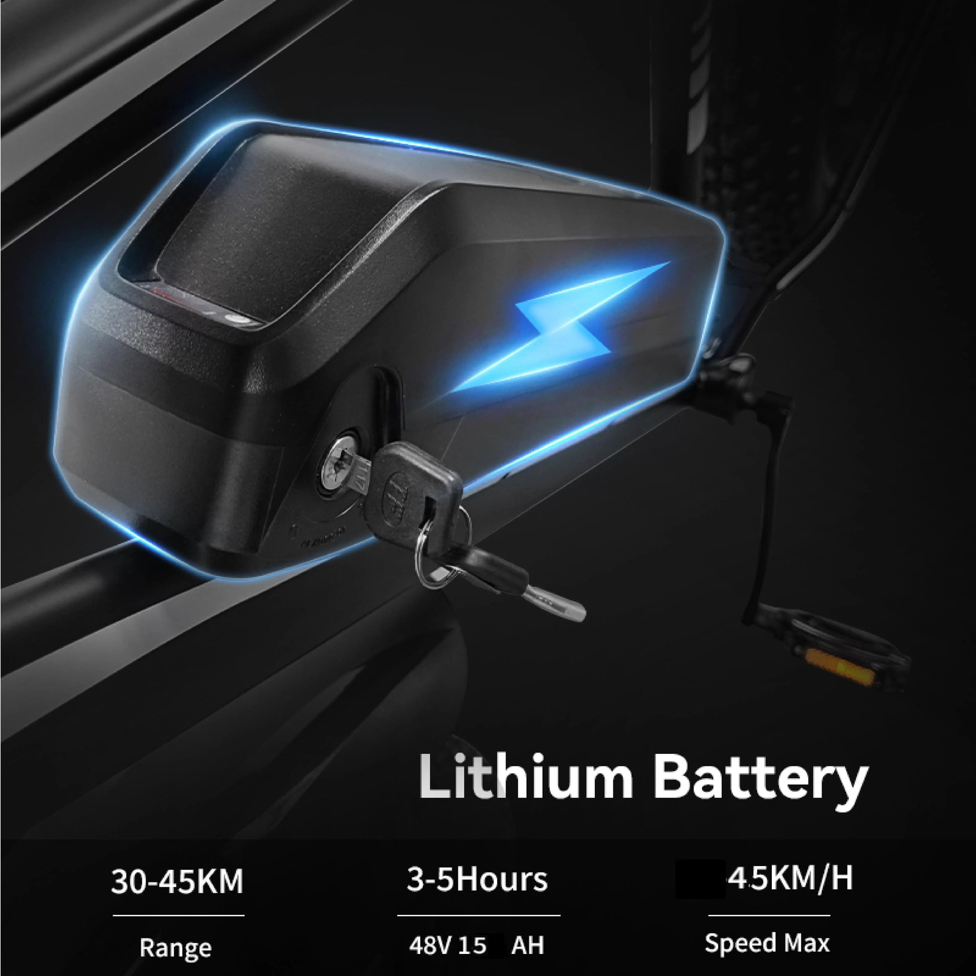 KTX-762067 1000W Electric Mountain Bike with 26 Inch Fat Tires, Front Suspension, 7-Speed Gears, and 48V Battery