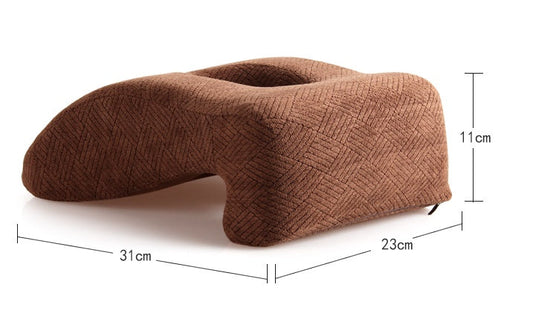 KTX-762195 Siesta Pillow - Ergonomic Lunch Break Cushion with Breathable Velvet Fabric, 31x23x11cm
