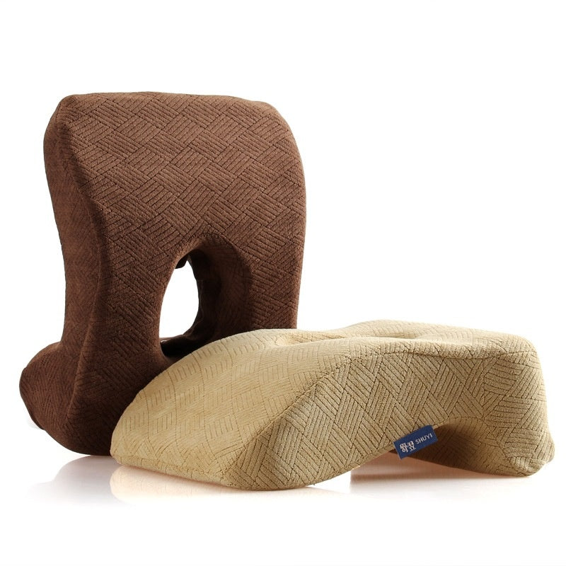 KTX-762195 Siesta Pillow - Ergonomic Lunch Break Cushion with Breathable Velvet Fabric, 31x23x11cm