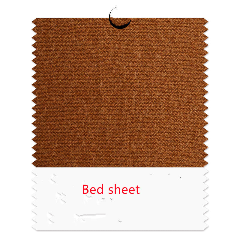 KTX-762515 Caramel Knitted Cotton Bedding Set - Skin-Friendly, 4-Piece Nude Collection for Various Bed Sizes